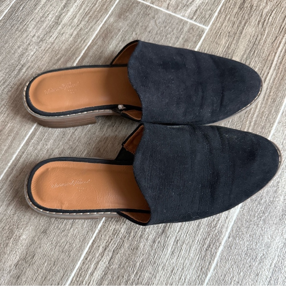 Universal Thread Black Suede Backless Mules